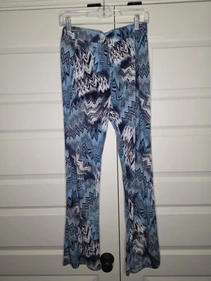 Pantalones activos para mujer Lbisse 1X azul blanco estampado Foto 1 de 4
