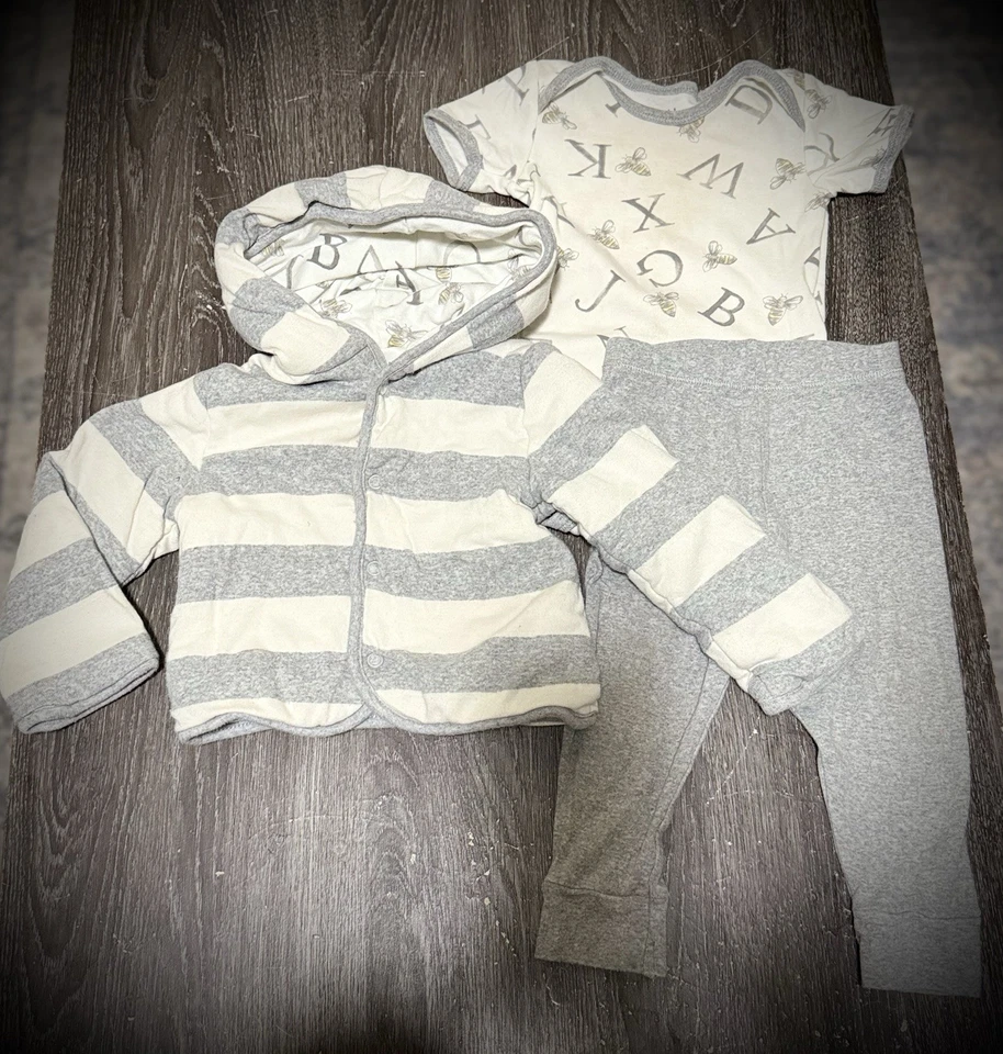 Burt’s Bees Baby 6–9M Organic Cotton 3-Piece Set Jacket Bodysuit & Pants - Image 1 of 1