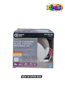 Commercial Electric Slim Baffle Integrated LED 3" Round Adjustable  Color Temp. - Picture 1 of 10