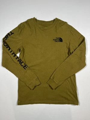 Camisa The North Face Para Hombre Pequeña Verde Manga Larga Logo Gráfico Algodón Cuello Redondo Foto 1 de 4