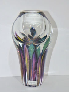 David Lotton 2001 Art Glass 8" Vase Signed - Picture 1 of 8