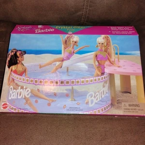 1996 Mattel Toys Splash N Color Beach Barbie Crystal Clear Pool Playset New -Y - Picture 1 of 11