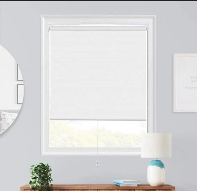 View-Tiful Chantilly White Cordless Solar UV Protection PVC Roller Shade 22x72 - Image 1 of 3