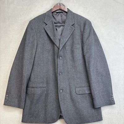 Мужской блейзер Eddie Bauer из шерстяной кашемировой смеси 42 л темно-серый на 3 пуговицах - Изображение 1 из 4