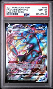 PSA 10 GEM MINT Umbreon VMAX 095/203 Pokemon Cieli in Evoluzione - Foto 1 di 1