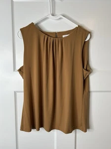 Calvin Klein Damen Gr.XL ärmellose Bluse Shell hellbraun Karriere Freizeit 6084 - Bild 1 von 9