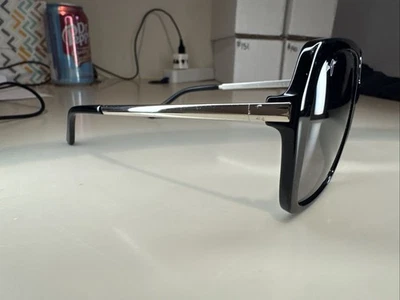 Gafas de sol polarizadas negras brillantes/grises Maui Jim POOLSIDE para mujer 838-02 #138 Foto 1 de 4