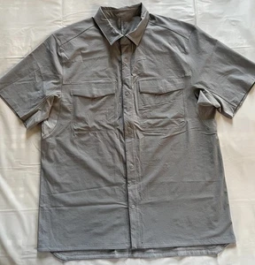 Lululemon Double Pocket Overshirt Men’s Size Large Gray Snap Button Shirt Run - Picture 1 of 12