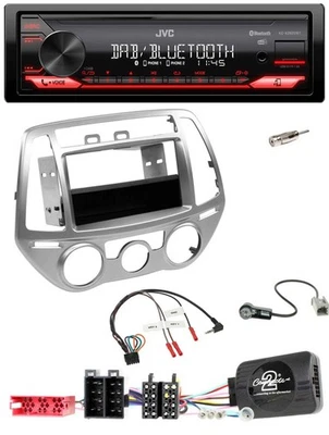 JVC Bluetooth USB DAB Lenkrad Autoradio für Hyundai i20 2012-2014 silber man. Kl - Bild 1 von 4