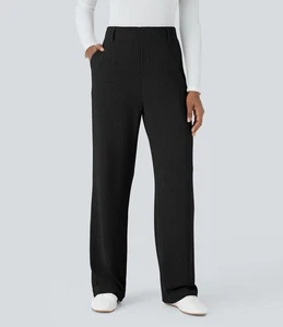 NWT Halara Flex™ High Waisted Pocket Waffle Work Pants Size Small - Picture 1 of 14