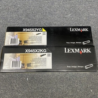 Lote de 2 cartuchos de tóner Lexmark X945X2YG X945X2KG amarillo negro alto rendimiento Foto 1 de 4