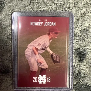 2018 Mississippi State Rowdey Jordan College Baseball Card Mint SEC MSU - Picture 1 of 2