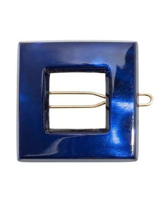 France Luxe Small Square Cutout Barrette Tige Boule Handmade French clip blue - Image 1 of 4