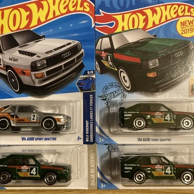 HOT WHEELS 2019 43 GREEN & 2025 #246 TREASURE HUNT TH 84 AUDI SPORT QUATTRO 5 Pc - Image 1 of 4
