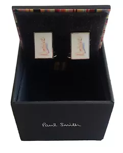 ⚡VINTAGE⚡ PAUL SMITH Naked Lady Cufflinks *NEW IN BOX* RARE PIN UP CUFFLINKS - Picture 1 of 8