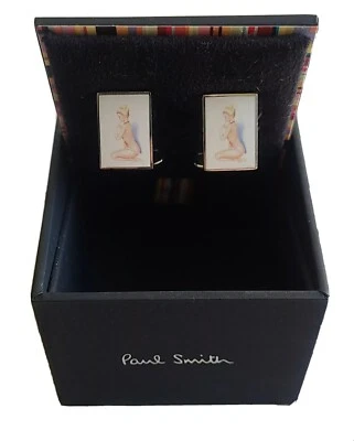 ⚡VINTAGE⚡ PAUL SMITH Naked Lady Cufflinks *NEW IN BOX* RARE PIN UP CUFFLINKS - Image 1 of 4