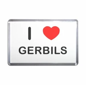 Gerbils I Love Heart Plastic Fridge Magnet (S, M, L, XL) - Picture 1 of 10