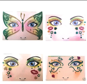 Stick-On Face Art Tattoo Sticker Your Choice St. Patrick's Day Cosplay New!HTF - Picture 1 of 9