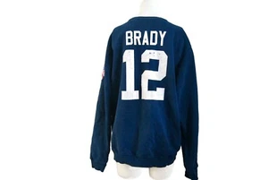 Brady Number 12 Sweatshirt XL Breast Cancer Awareness Blue NFL Pro Line - Picture 1 of 5