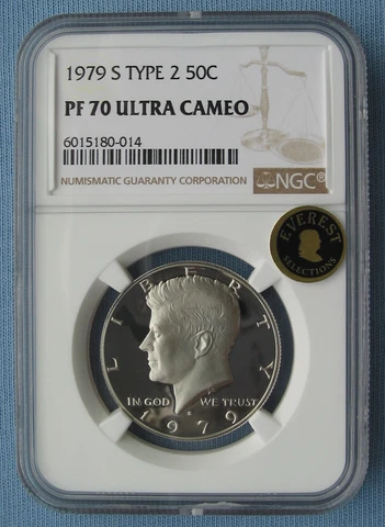 1979 S Proof Kennedy Half Dollar Type 2 NGC PF 70 Ultra Cameo (50C pr70 Everest) Cover