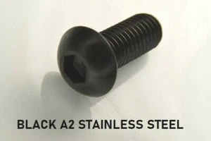 Tornillos de cabeza de botón de zócalo Allen pernos de zócalo NEGRO ACERO INOXIDABLE M4 M5 M6 M8 - Imagen 1 de 4