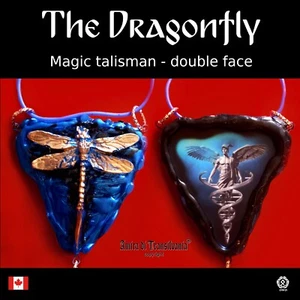 dragonfly angel wings luck magic talisman jewelry wicca amulet pendant necklace - Picture 1 of 24