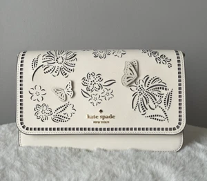 NWT Kate Spade Madison Perforated Leather Flap Crossbody Bag White MSRP $389 - Picture 1 of 6