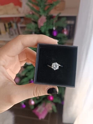 Anello Placcato Argento Con Zircone - Immagine 1 di 4