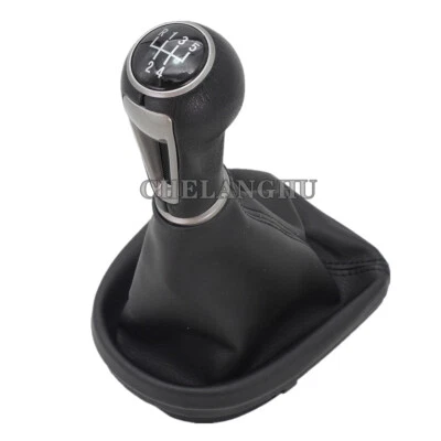 5 Speed Gear Shift Knob Leather Boot For Seat Altea 2004-2012 Altea XL 2006-2012 Foto 1 de 4