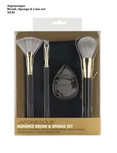 Japonesque Radiance Make Up Brush & Sponge 5-piece Blending Set & Cosmetic Case - Picture 1 of 1