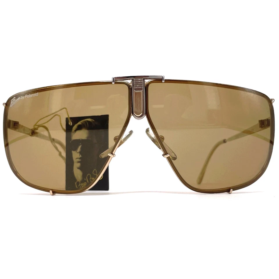 Gafas de sol vintage Boris Becker 4804A de Polaroid - 80S Italia - grandes - doradas NOS Foto 1 de 4