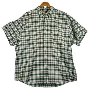EDDIE BAUER Button Up Shirt Green Plaid Men's XL 100% Cotton - Picture 1 of 7