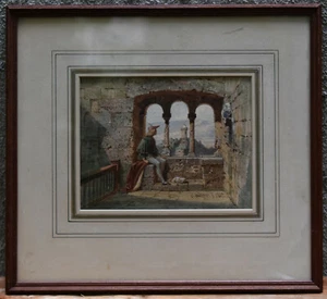 Listados Alemán! 9th Siglo Artista Carl Werner,Original Firmado Acuarela Joya - Picture 1 of 8