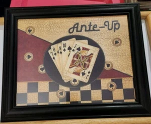 Ante Up Straight Flush Spades Poker Art Framed Maverick Linda Spivey Gift Holdem - Picture 1 of 2