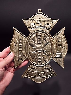 Antique Vintage Style Brass Fire Fighter Plaque Fire Mark Sign  • 32.18$