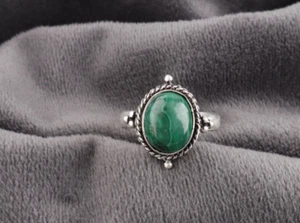 Natural Malachite Gemstone 925 Sterling Silver Jewelry Proposal Women's Ring - Picture 1 of 5