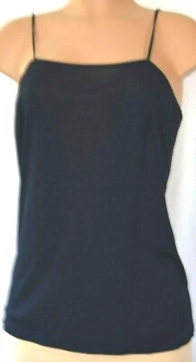 AKRIS NAVY BLUE VISCOSE SPAGHETTI SHOULDER STRAP TOP/BLOUSE SIZE 14 - Image 1 of 4