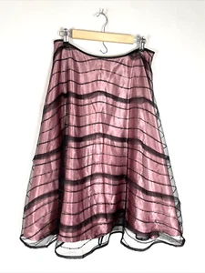Adrianna Papell Pink Black Formal Skirt, Size 12 - Foto 1 di 3