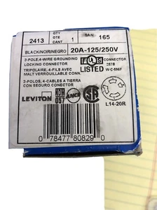 Leviton 165-2413-0 20A 125/250V 3-Pole 4-Wire Industrial Grade Locking Connector - Picture 1 of 3