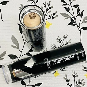 TWO L'Oreal Paris Infallible Longwear Shaping Stick Highlighter #42 Gold Is Cold - Picture 1 of 6