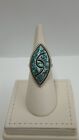Zuni Sterling Silver and Turquoise Ring - Size 6.75  by Dicky Quandelacy