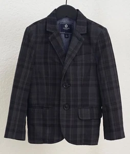 Crewcuts J Crew New York NY Boy’s Blazer Jacket Size 5 Grey Plaid Cotton - Picture 1 of 4