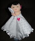 Carter's Little Girl White w/ Black Polka Dots Security Blanket with Rattle NWT