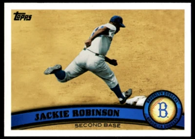 2011 Topps Series 1 Jackie Robinson #80 Photo Variation Brooklyn Dodgers - Image 1 of 2