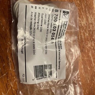 87001030140  BOSCH WASHER 10 PACK 24OD X 16ID X 2 MM 8 700 103 014 0 PG69 - Image 1 of 4