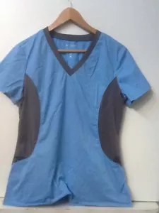 WHITE CROSS Allure 781 scrubs top dental medical M stretch knit sides Blue Gray - Picture 1 of 3