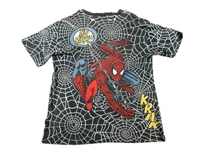 Vintage Marvel Comics 90s Spiderman Mega Print T Shirt Mens Large Black AOP Rare - Picture 1 of 14