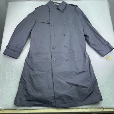 Gabardina Martini para hombre 42L larga gris viajero piel sintética doble pecho cinturón Foto 1 de 4