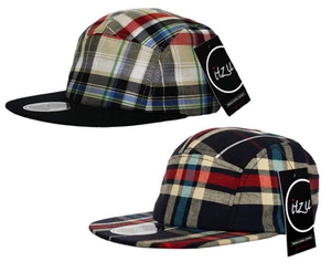 Itzu Co.Plaid Check 5 Panel Cadet Snapback Cap Hat Snap Back - Picture 1 of 5