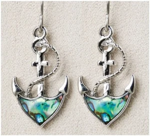 Wild Pearle Abalone Earrings Anchors Aweigh - Imagen 1 de 1